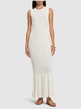 Loulou Studio Cream Sleeveless Knit Maxi Dress
